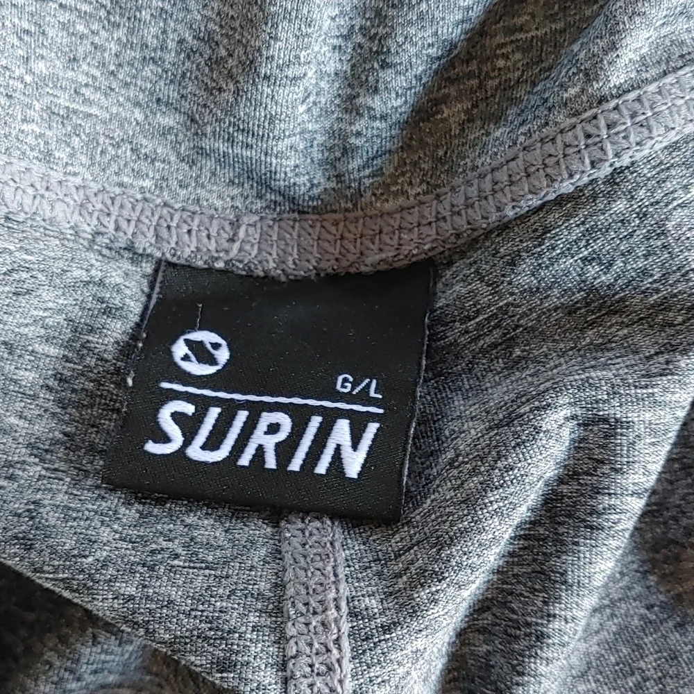 Surin sport stretch leggings gray white and black size Large‎ - Picture 7 of 9